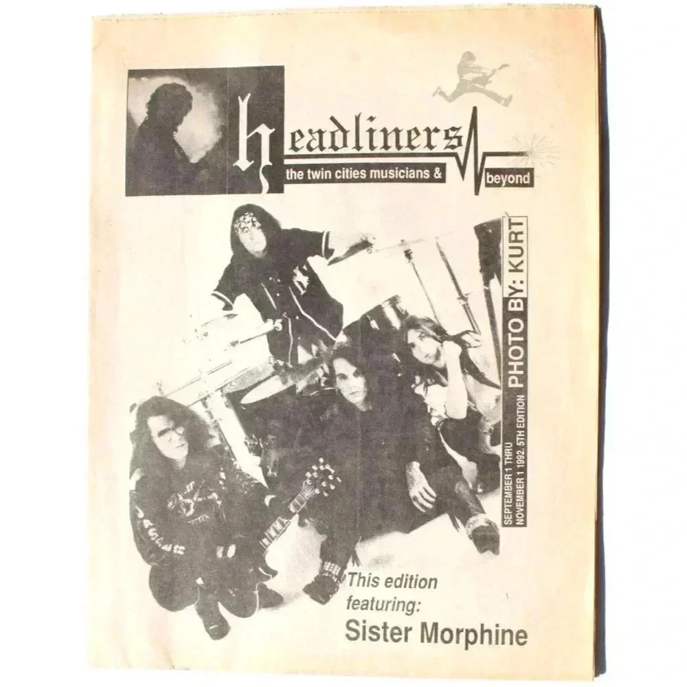 RARE Vtg Sept - Nov 1992 Headliners Heavy Metal Newspaper - Sister Morphine